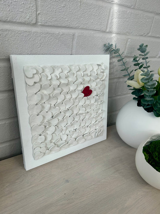 Ivory hearts with a choice of a coloured heart