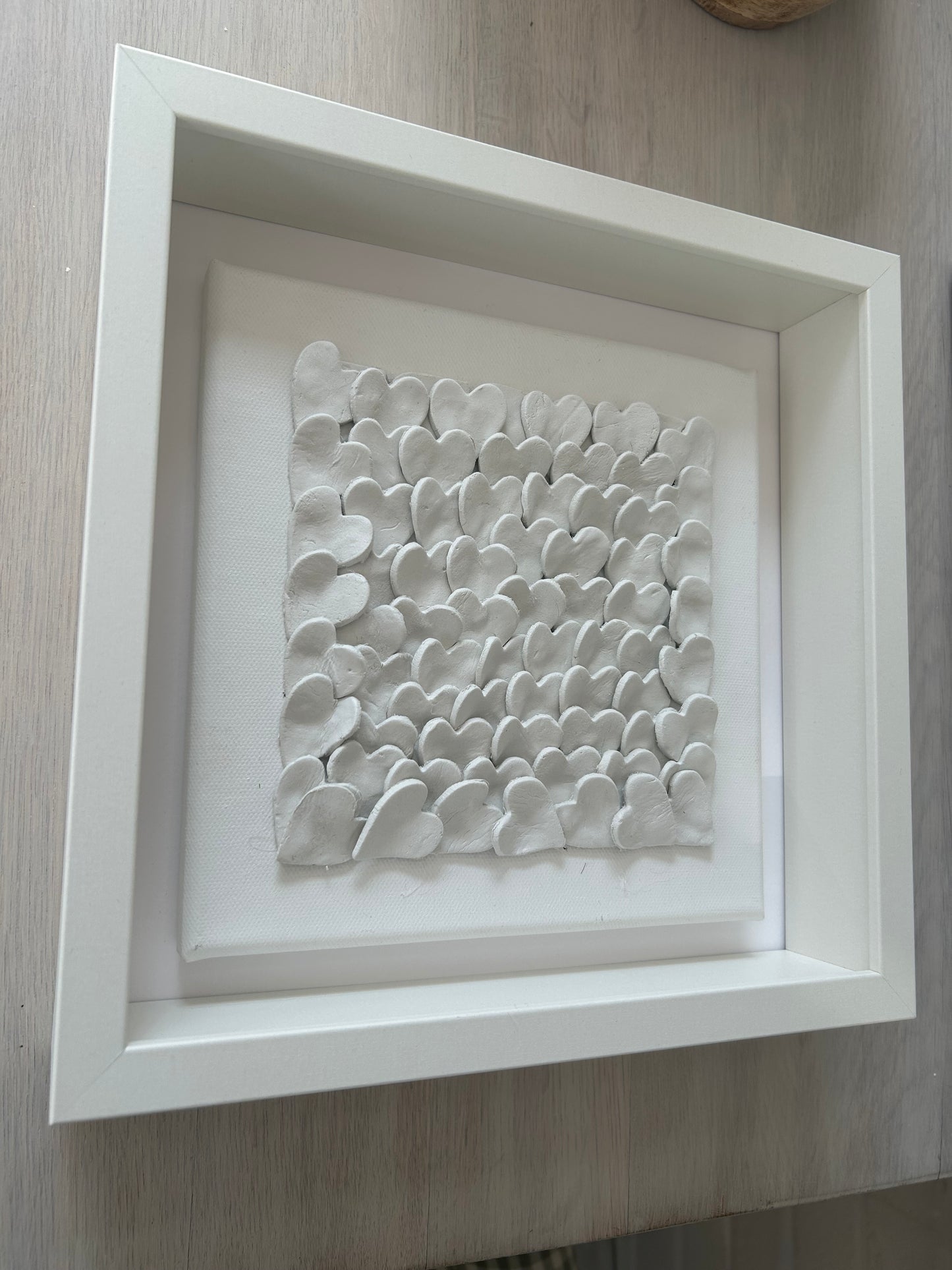 Small Framed ivory hearts