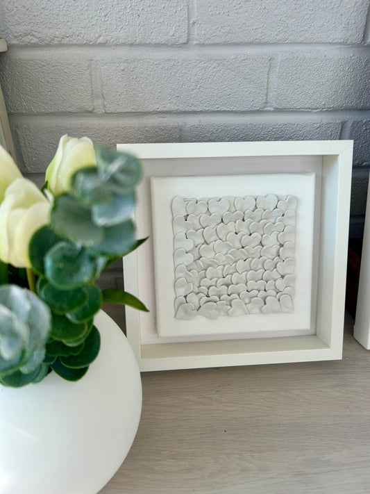Small Framed ivory hearts