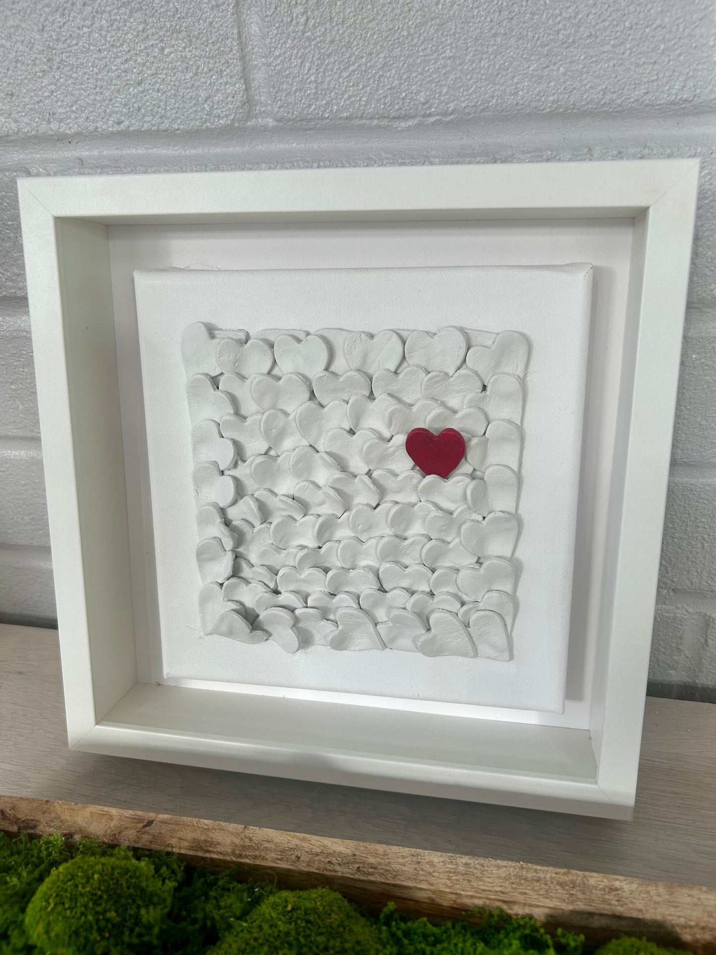 Small Framed ivory hearts