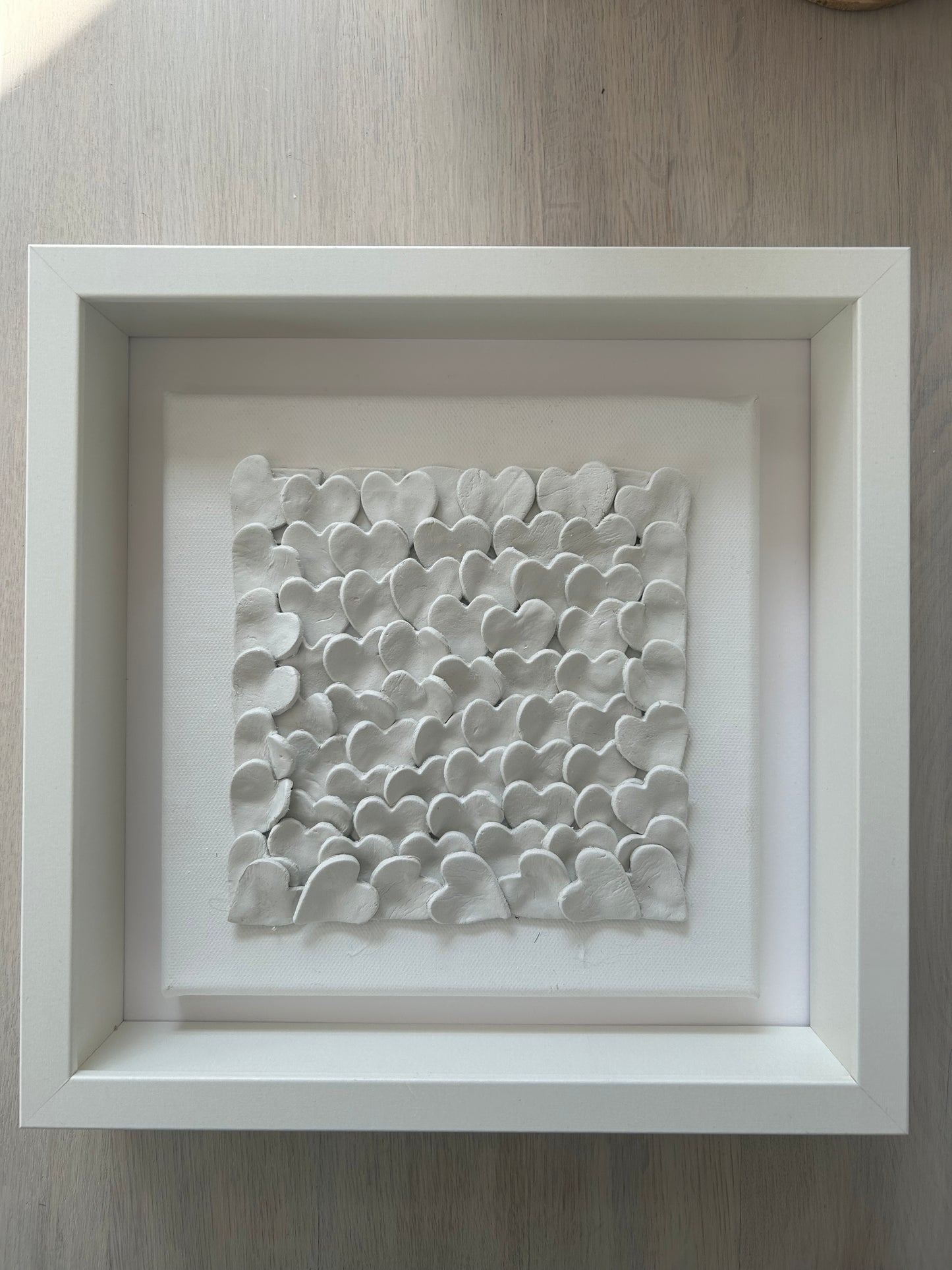 Small Framed ivory hearts