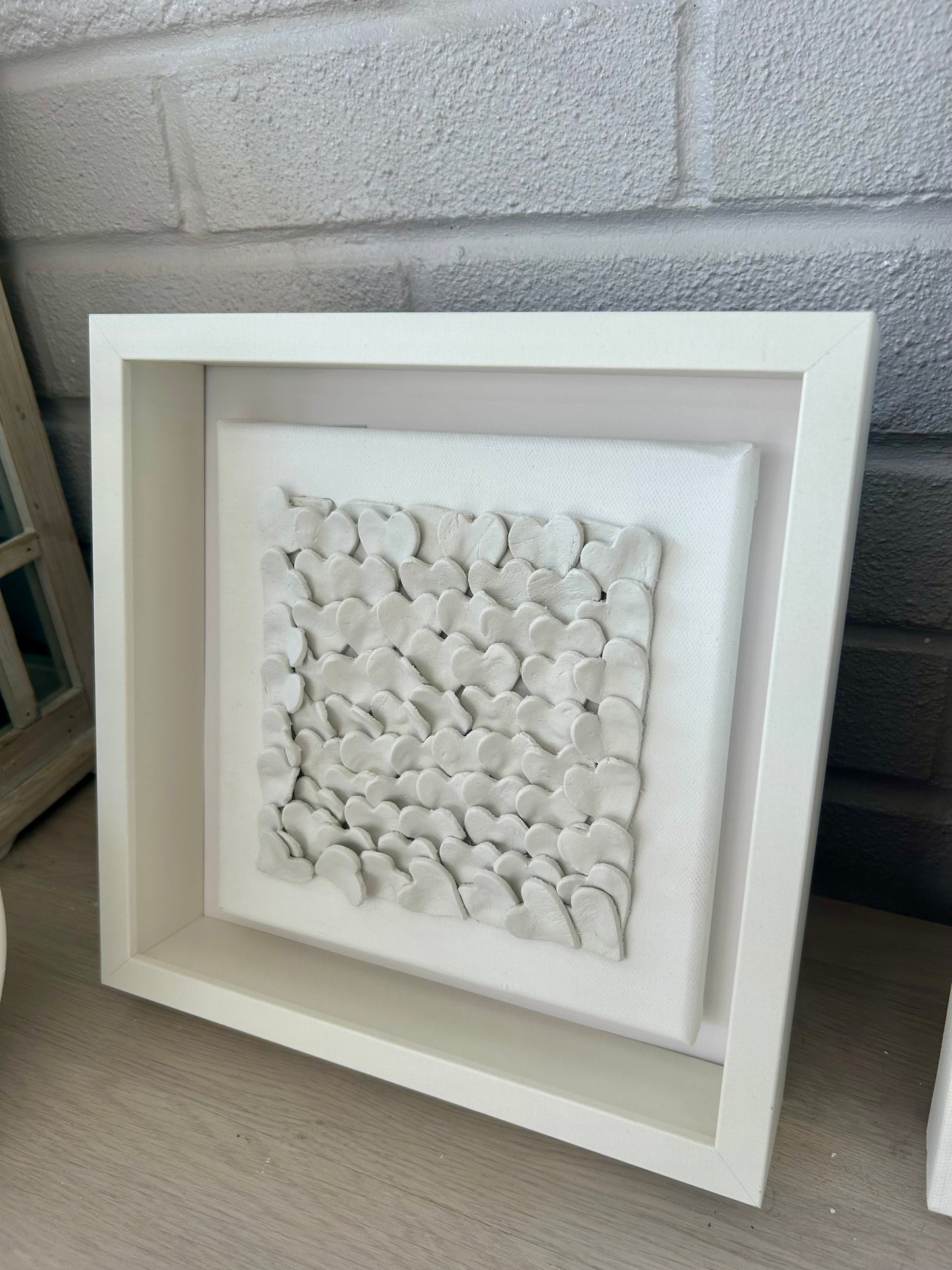 Small Framed ivory hearts