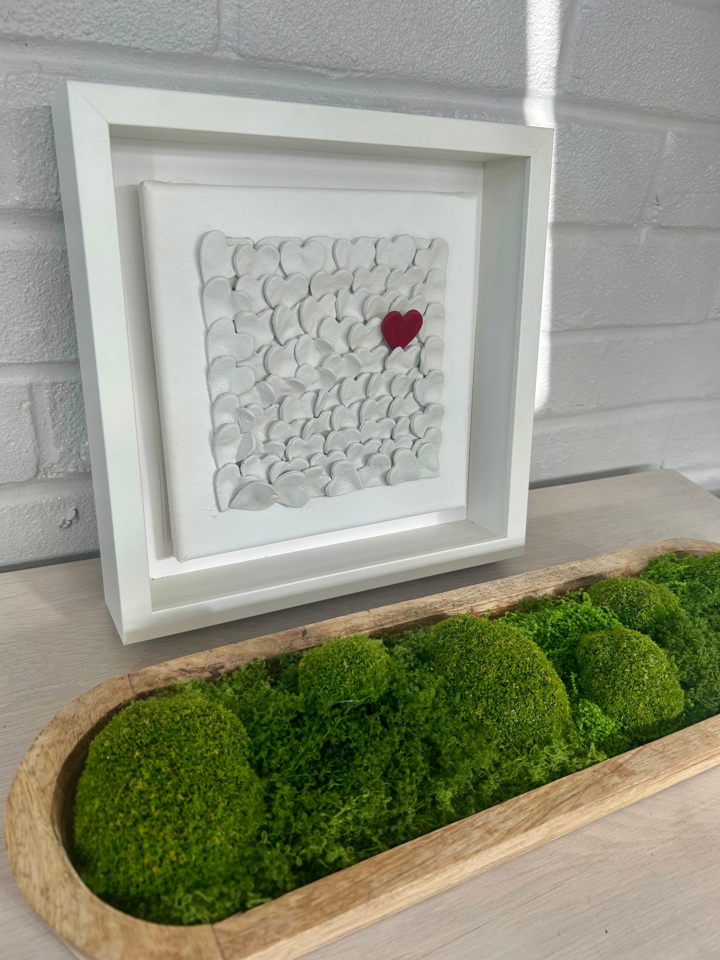 Small Framed ivory hearts