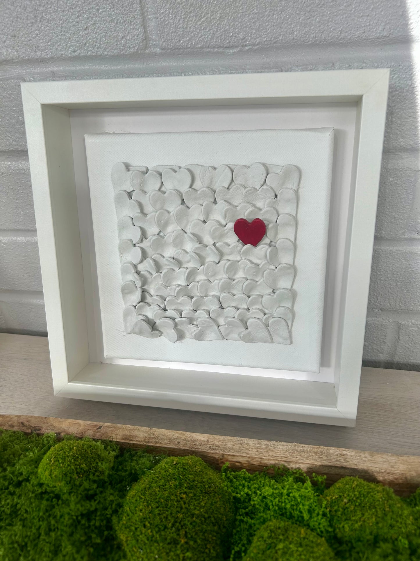 Small Framed ivory hearts