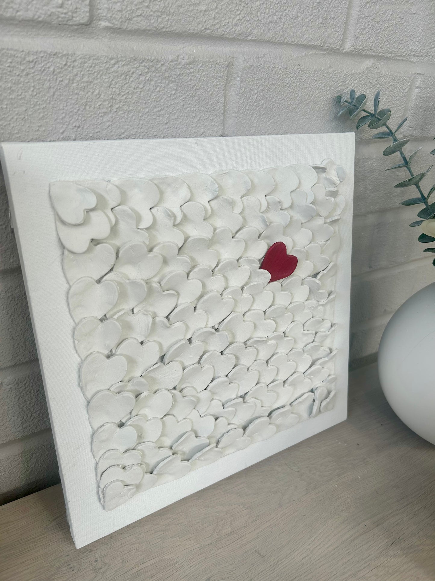 Ivory hearts with a choice of a coloured heart
